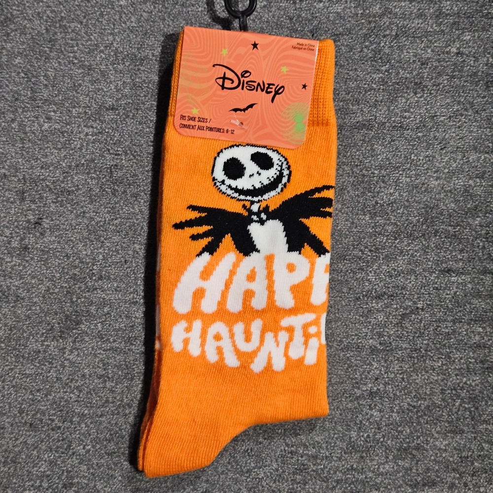 Disney Nightmare Before Christmas Jack Skellington Orange Halloween Socks 6-12